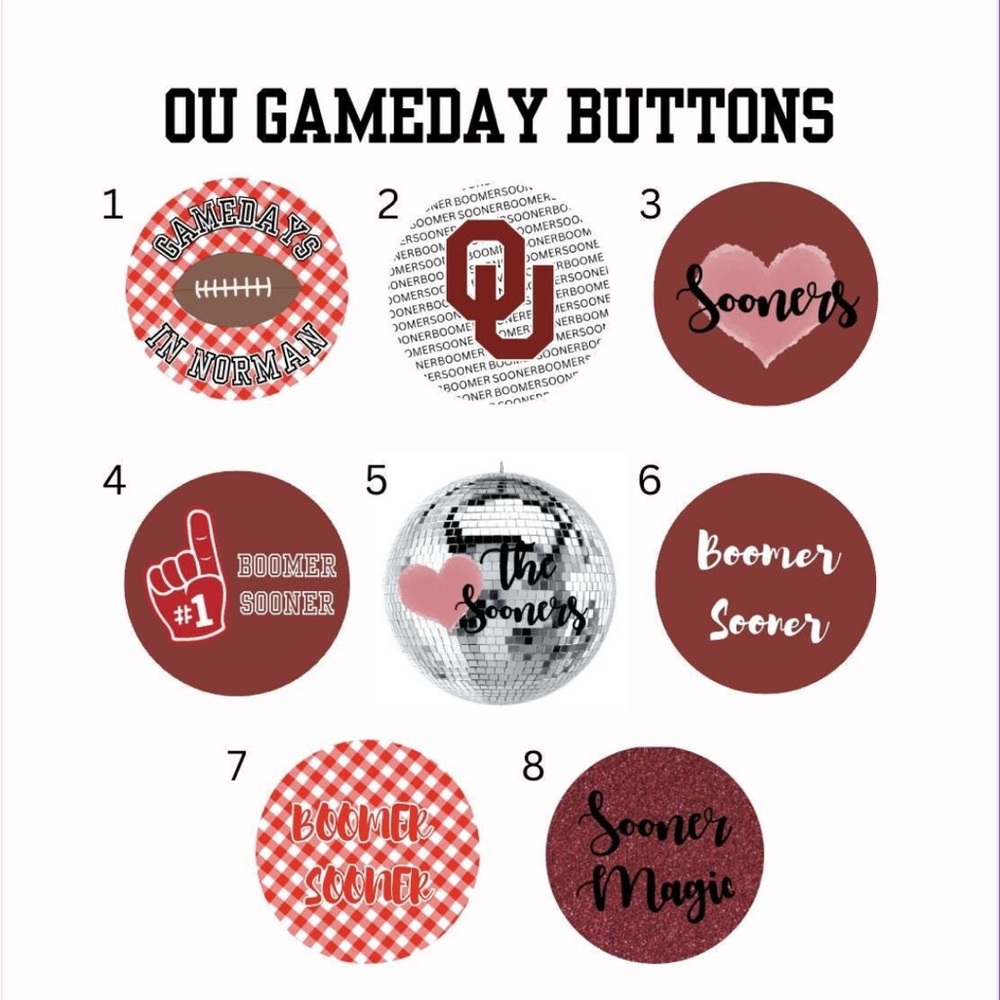 OU Gameday Buttons Set